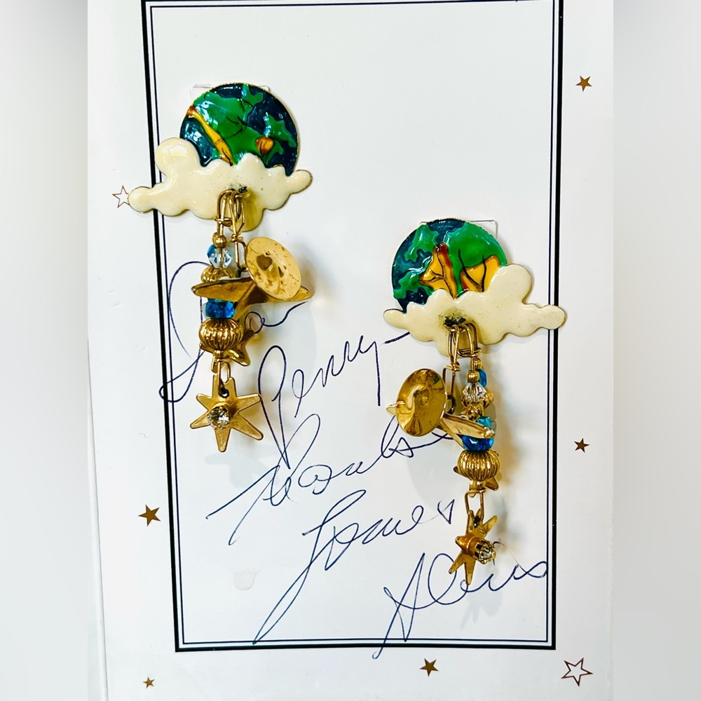 Lunch At The Ritz 1994 “Travel Truffles” pierced Earrings autographed